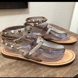 Valentino Garavani Silver Studded Sandals